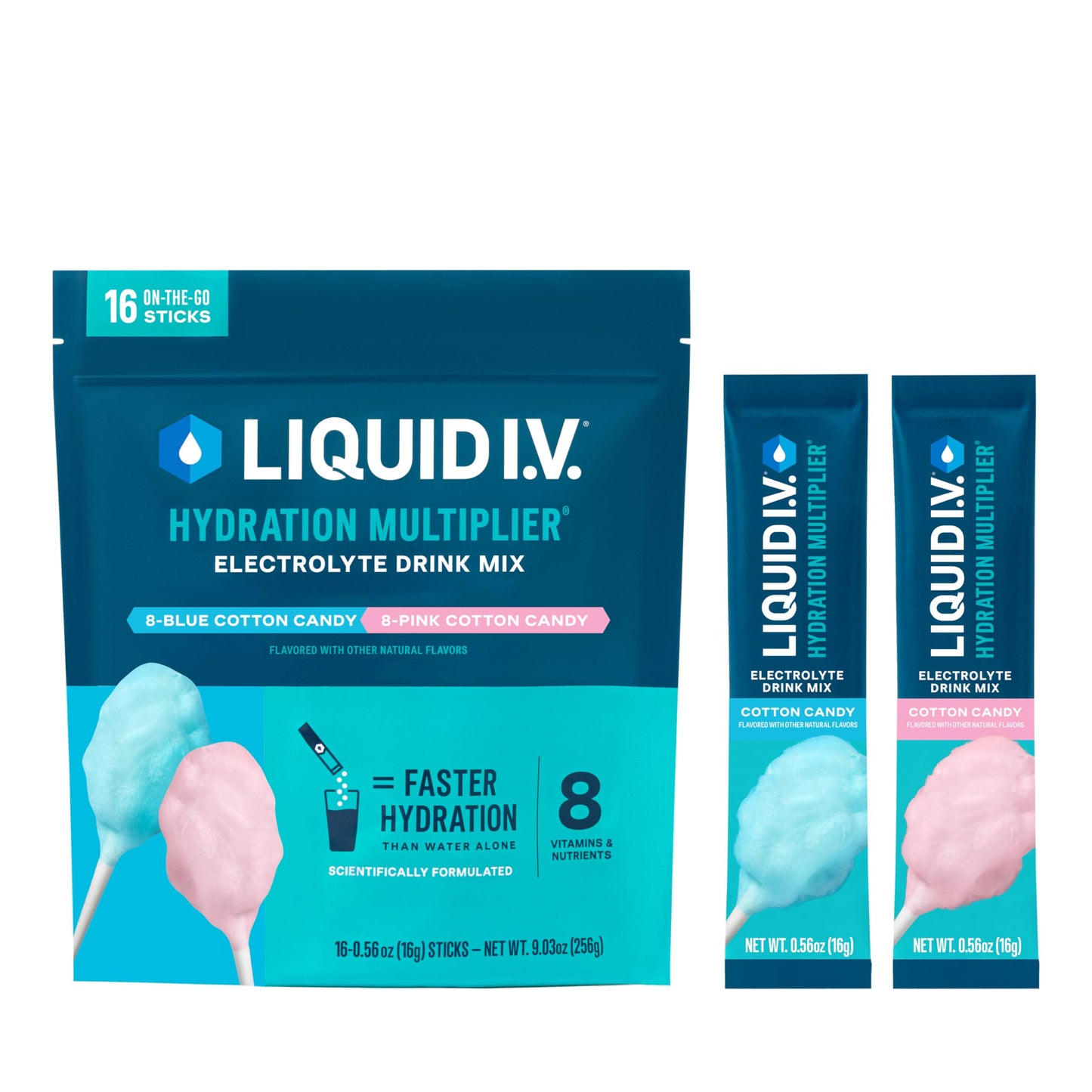 Liquid I.V.® Hydration Multiplier - Cotton Candy | Electrolyte Powder Drink Mix | 1 Pack (16 Servings) Liquid I.V.Buy Supplements Australia