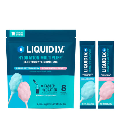 Liquid I.V.® Hydration Multiplier - Cotton Candy | Electrolyte Powder Drink Mix | 1 Pack (16 Servings) Liquid I.V.Buy Supplements Australia