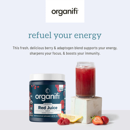 Organifi Red Juice - Vegan Energy Powder - Berry-Flavored Adaptogen Drink OrganifiBuy Supplements Australia