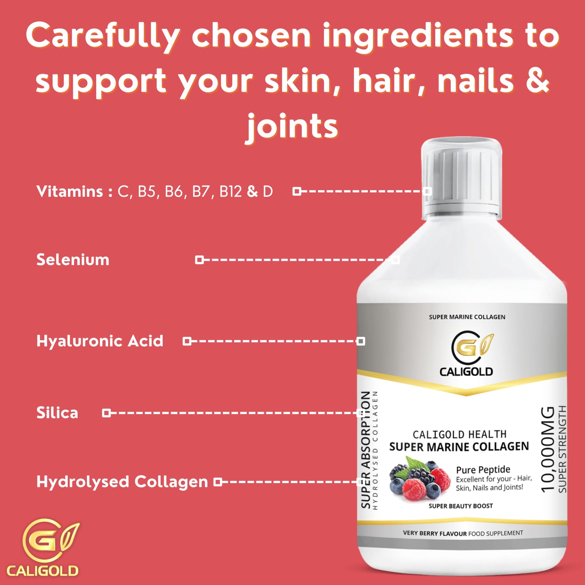 CALIGOLD Health Super Marine Collagen Liquid - Excellent for Hair, Skin, Nails and Joints CALIGOLDBuy Supplements Australia
