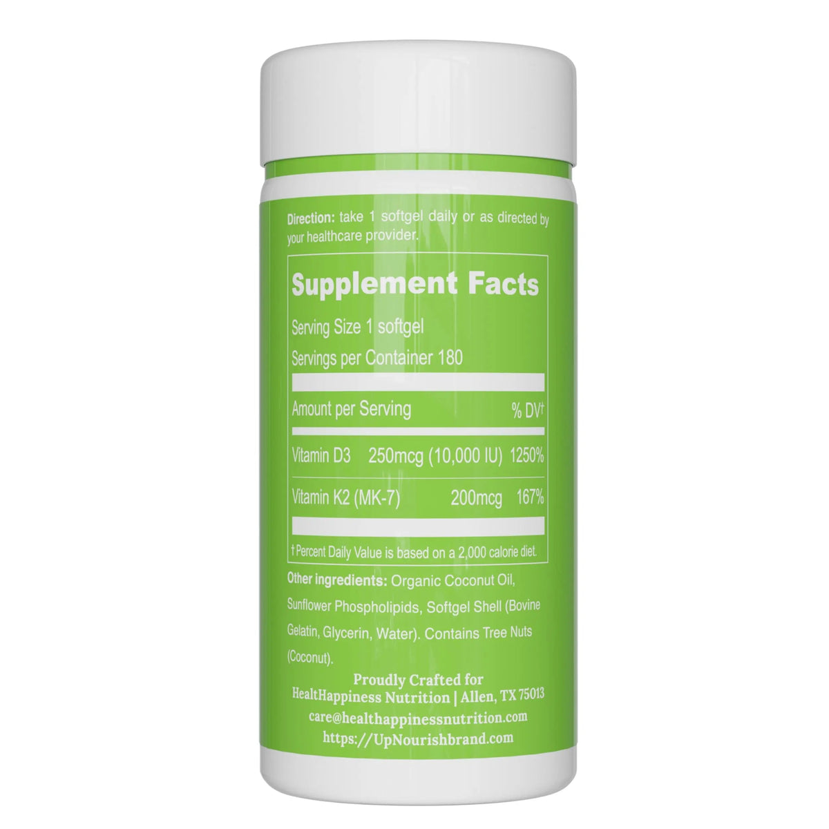 UpNourish Liposomal D3 K2 Vitamin 10000 IU D3 and K2 MK-7 200 mcg - 180 Vitamin D3 k2 (Vitamina D3 con K2) Mini Softgels - Easy to Swallow K2 D3 Vitamin UpNourish buy supplements Au
