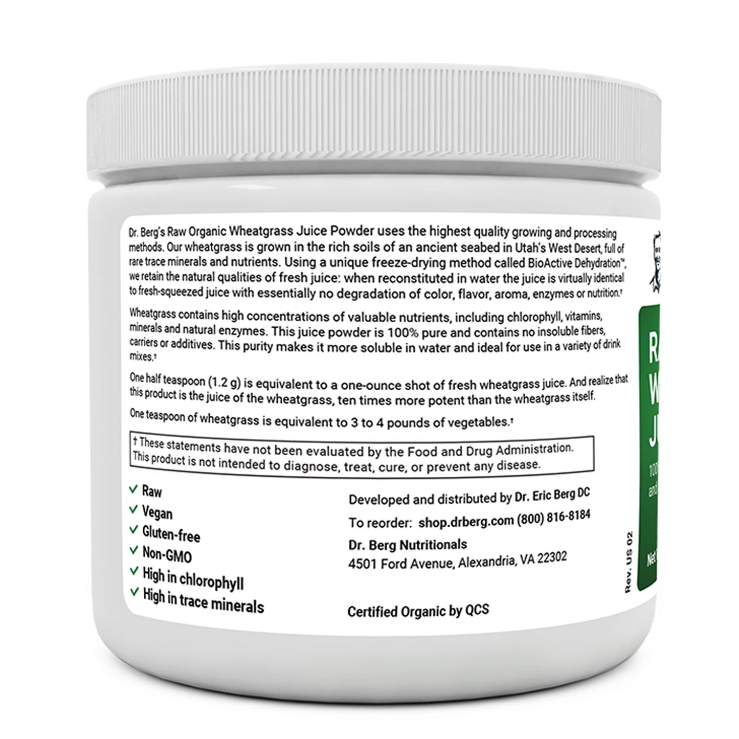 Dr. Berg's Wheatgrass Superfood Powder - Raw Juice Organic Ultra-Concentrated Rich Dr. Berg NutritionalsBuy Supplements Australia