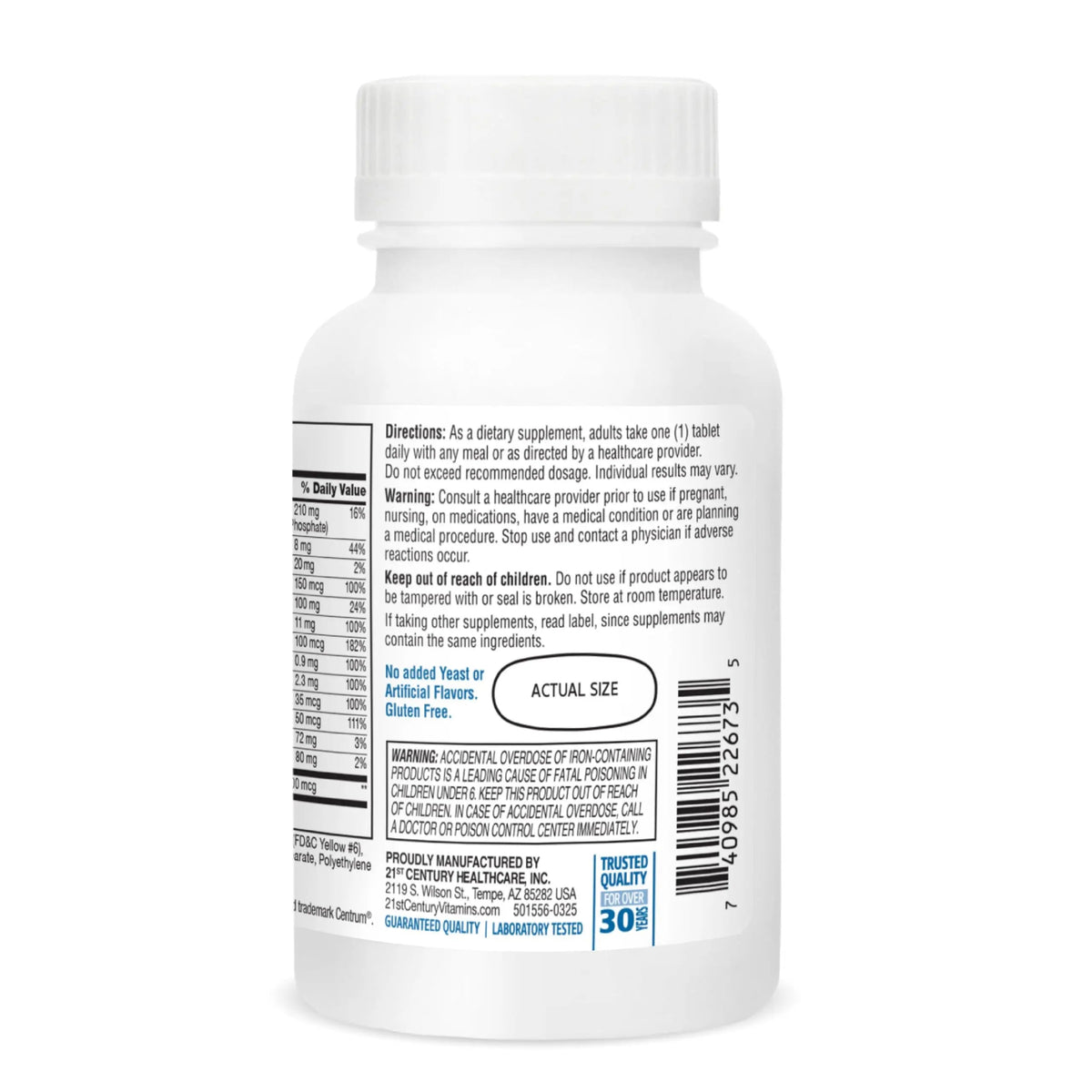 21st Century Sentry Men Multivitamin, 120 Count 21st Century