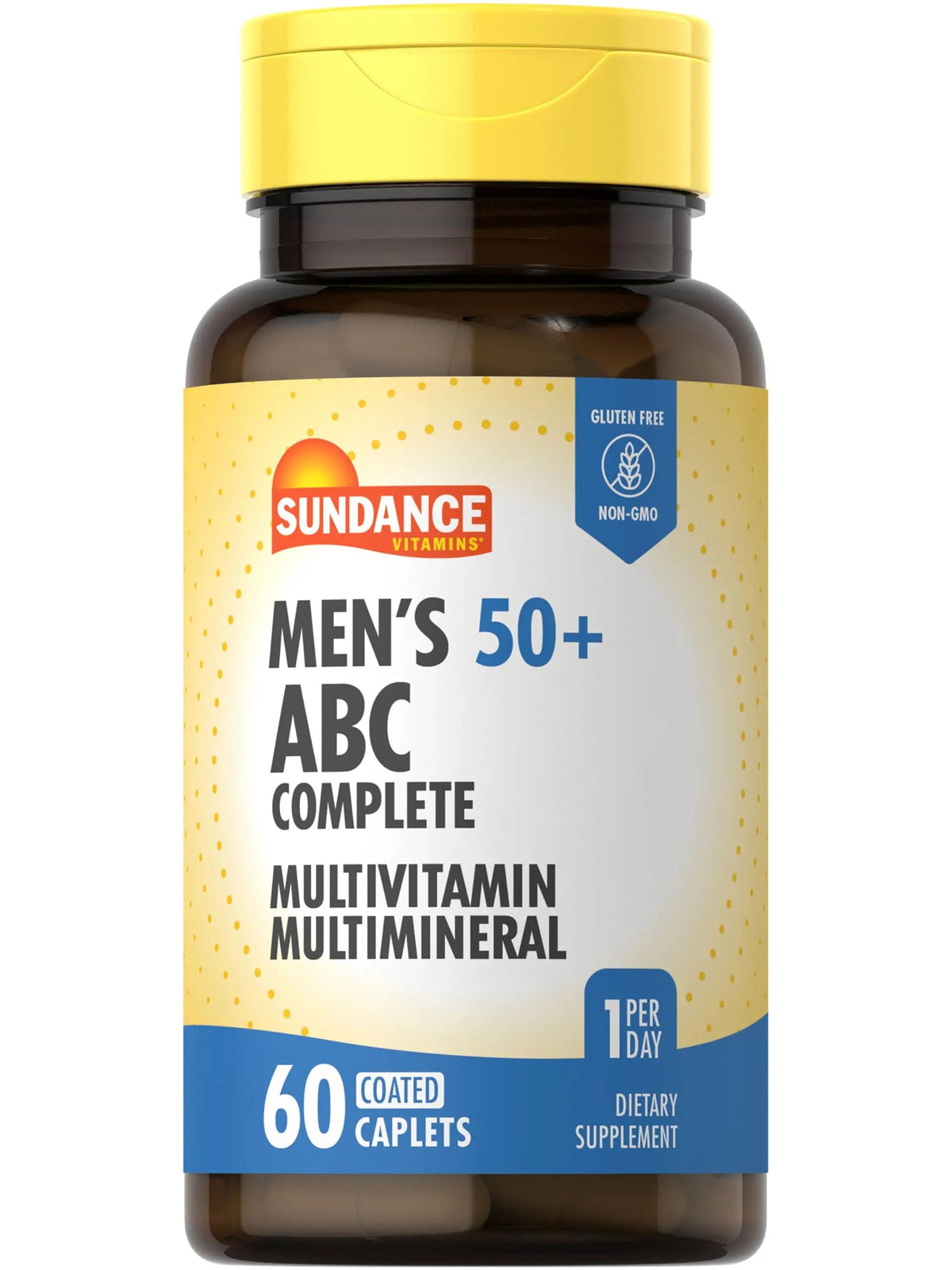 Sundance Men's 50+ Multivitamin Caplets | with Vitamins A, C, E, B6, B12 | Multimineral Formula | Non-GMO & Gluten Free Supplement Sundance