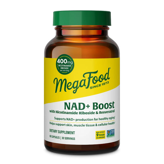 MegaFood NAD+ Supplement with Nicotinamide Riboside & Resveratrol - NMN Supplement Alternative - Vitamin B12, B6, Methylfolate & Niacin - NAD for Healthy Aging - Non-GMO - 60 Capsules, 30 Servings MegaFoodBuy Supplements Australia