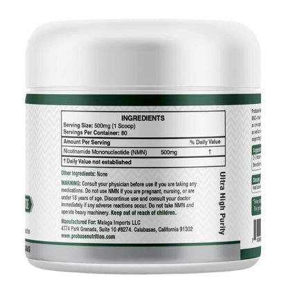 Probase Nutrition Longevity Pure NMN Powder 40 Grams - Ultra-Pure, Fully Stabilized, Pharmaceutical Grade NMN to Boost NAD+, Nicotinamide Mononucleotide Powder Supplement Probase NutritionBuy Supplements Australia