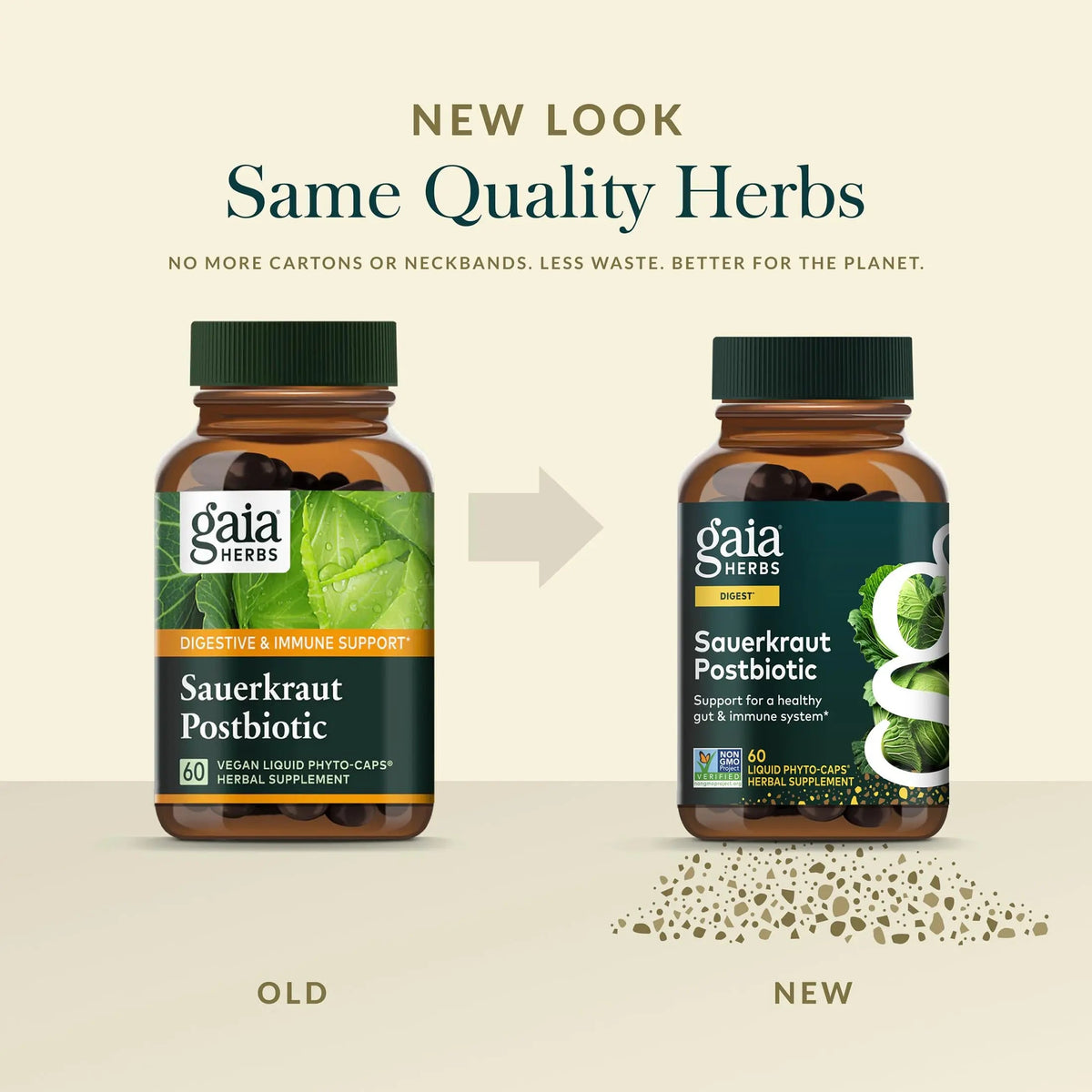Gaia Herbs Sauerkraut Postbiotic - Gut Health & Immune Support Supplement* - Made with Fermented Sauerkraut - Free from Dairy, Soy & Gluten - 60 Vegan Liquid Phyto-Caps (30 Servings) Gaia HerbsBuy Supplements Australia