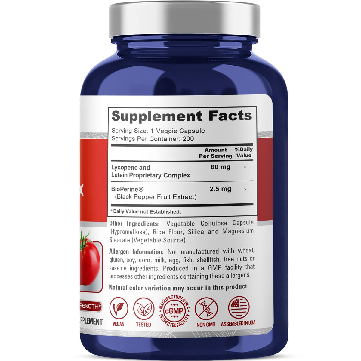 NusaPure Lycopene & Lutein Complex 60mg per Caps, 200 Veggie Capsules (Non-GMO, Vegan) NusaPureBuy Supplements Australia