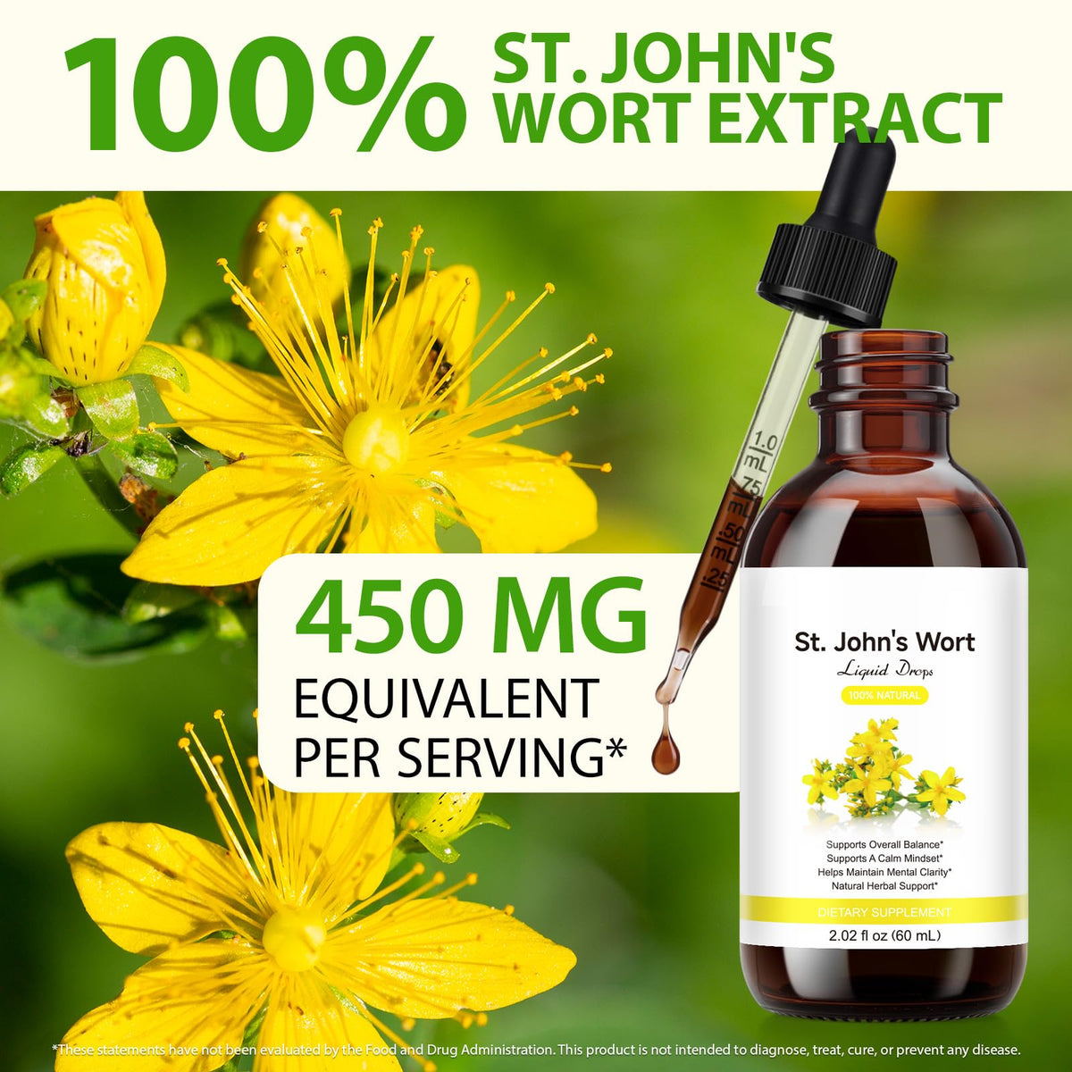 YEMFGQOE St Johns Wort Tincture | Mood Support | Alcohol Free Liquid Extract Drops | Hypericum Perforatum | Vegan, Non-GMO, Gluten Free | 2 fl oz YEMFGQOE buy supplements Au