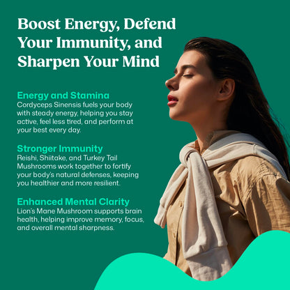 ColonBroom Mushroom Complex, Powerful Mushroom Blend with Cordyceps, Reishi, Shiitake, Lion’s Mane Extract for Energy, Immunity, Stress Relief & Cognitive Health - 60 Capsules, 30 Day Supply ColonBroomBuy Supplements Australia