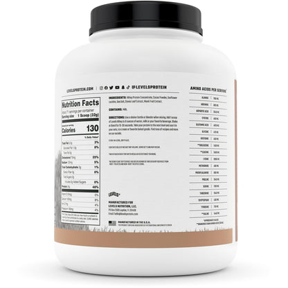 Levels Grass Fed 100% Whey Protein, No Hormones, Pure Chocolate, 5LB Levels NutritionBuy Supplements Australia