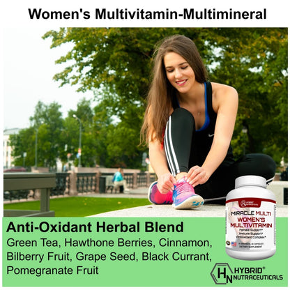 MiracleMulti Multivitamin for Women - Female Support Formula, Immune Support, Minerals, Biotin, Antioxidants & Superfoods Blend – 60 Capsules Hybrid NutraceuticalsBuy Supplements Australia