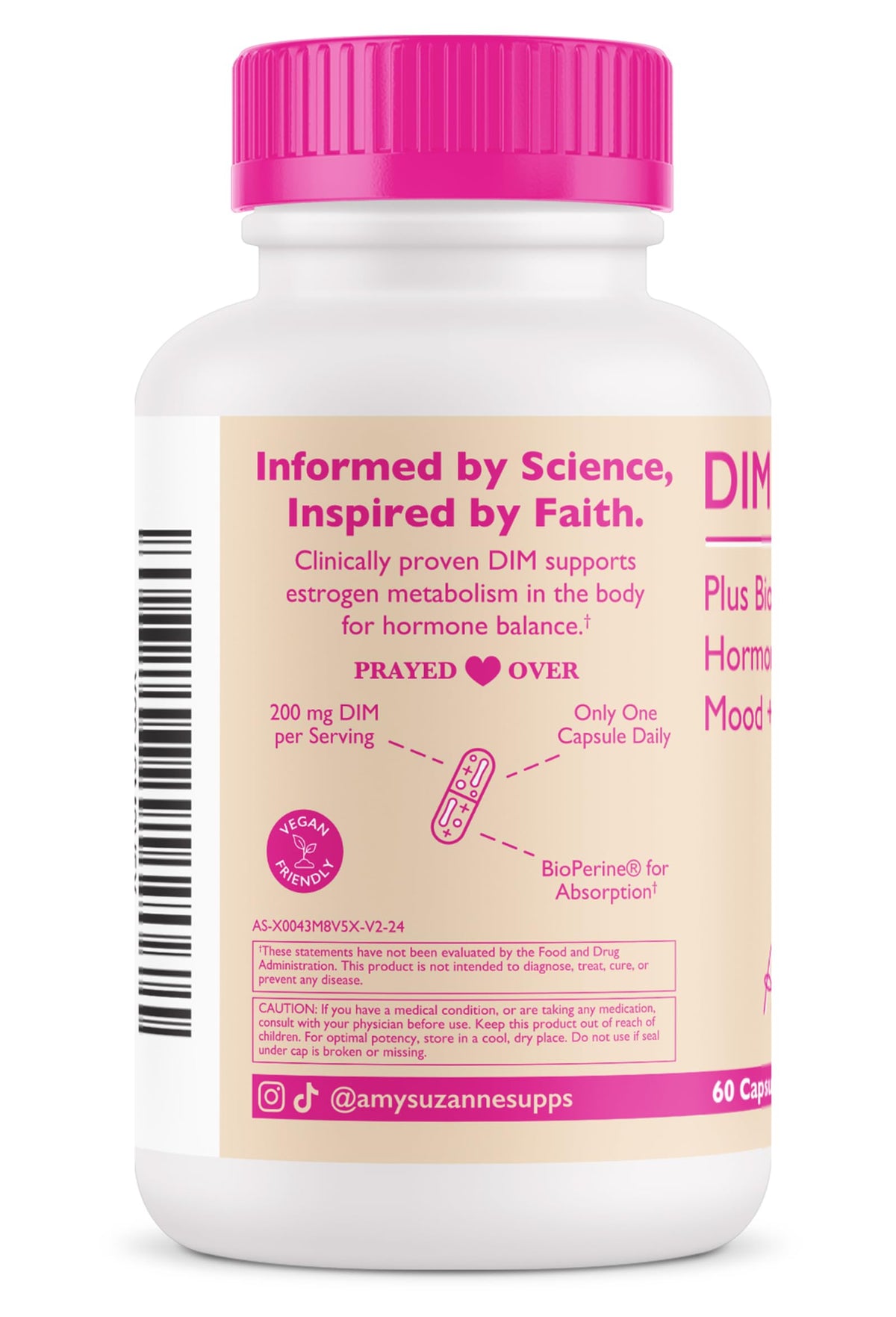 Amy Suzanne 200 DIM Supplement for Women - Estrogen Metabolism and Hormone Harmony for Menopause, Perimenopause & PMS Support - DIM Plus Bioperine for Mood Support - 60 Day Supply, Vegan Amy SuzanneBuy Supplements Australia