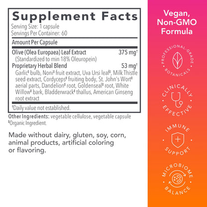 Biocidin Olivirex - Oleuropein Olive Leaf Extract Capsules - High Potency, 18% Oleuropein - Promote Microbial & Immune Support - Professional-Grade Botanical Blend for Detox & Wellness (60 Capsules) Bio-Botanical ResearchBuy Supplements Australia