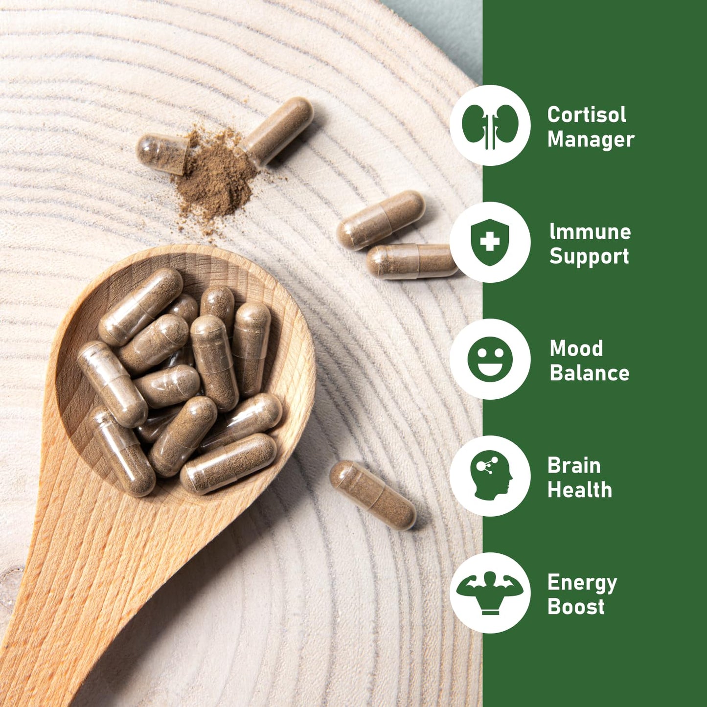 GlowEver KSM-66 Ashwagandha Supplements with L-Theanine Moringa Organic Mushrooms Complex Ginseng Ginkgo Biloba - Mood & Energy Support, Cortisol Manager, Immune Support, 60 Vegan Capsules GlowEverBuy Supplements Australia