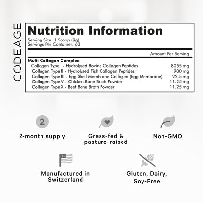Codeage Multi Collagen Protein Powder Peptides, 2-Month Supply, Hydrolyzed, Type I, II, III, V, X Grass Fed CodeageBuy Supplements Australia