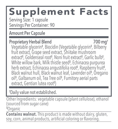 Biocidin Capsules - Biofilm Disruptor - Supports Gut Detox Cleanse, Healthy Microbial Balance, Immune Function & Gut Health - Professional-Grade Herbal Supplement Bio-Botanical Research canada supplements