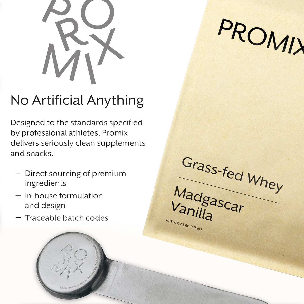 Promix Whey Protein Powder, Vanilla - 2.5lb Bulk - Grass-Fed & 100% All Natural ProMix NutritionBuy Supplements Australia