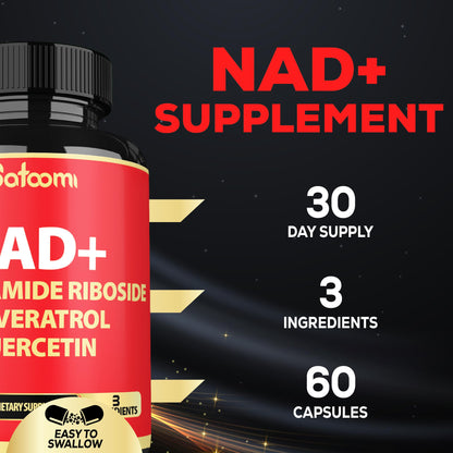 Satoomi NAD Supplement with Nicotinamide Riboside NR, Resveratrol, Quercetin - 60 Count - 30 Days SatoomiBuy Supplements Australia