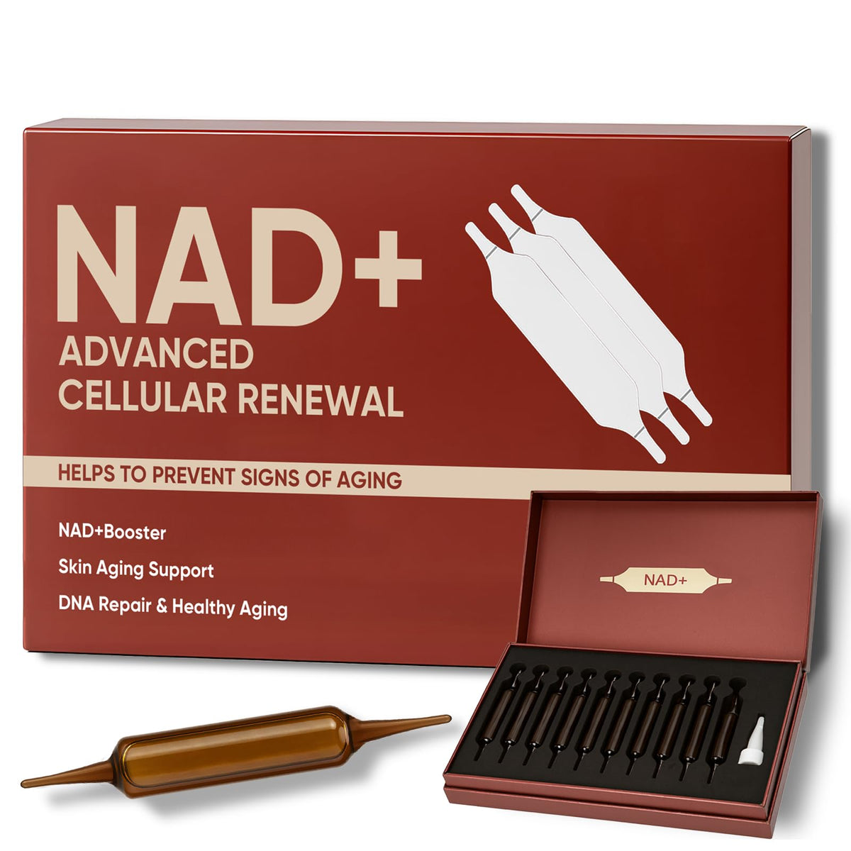 NAD+Advanced Cellular Renewal - 1200mg NAD+Liquid Supplements for Energy & Focus - 10 Vials (1) LexenicBuy Supplements Australia