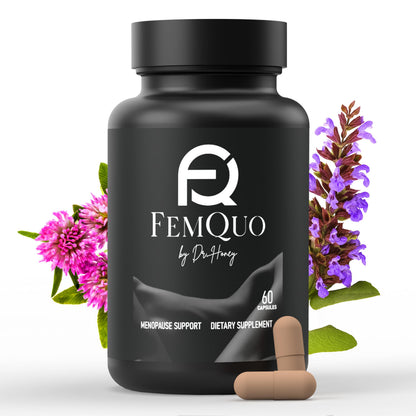 FemQuo by Dr. Honey Menopause & Perimenopause Support for Women Non Hormonal OBGYN Formulated with Rhapontic Rhubarb Red Clover Hops &Sage to Help Hot Flashes Night Sweats Sleep and Mood 60 Capsules FemQuo by Dr. HoneyBuy Supplements Australia