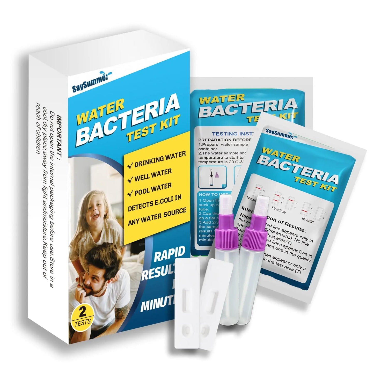 Water Bacteria Test Kit for Drinking Water: Results in 15 Minutes Coliform Bacteria Water Test Kit 2 Counts for Any Water Source Including Well Water Pool Water SaySummerBuy Supplements Australia