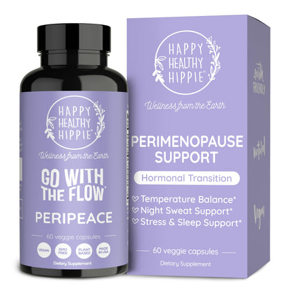 Perimenopause Supplements for Women | Hot Flash, Night Sweat, Mood & Sleep Support | Vegan Hormone Balance Capsules with KSM-66 Ashwagandha, Shatavari & Black Cohosh | Estrogen-Free, 60ct Happy Healthy HippieBuy Supplements Australia