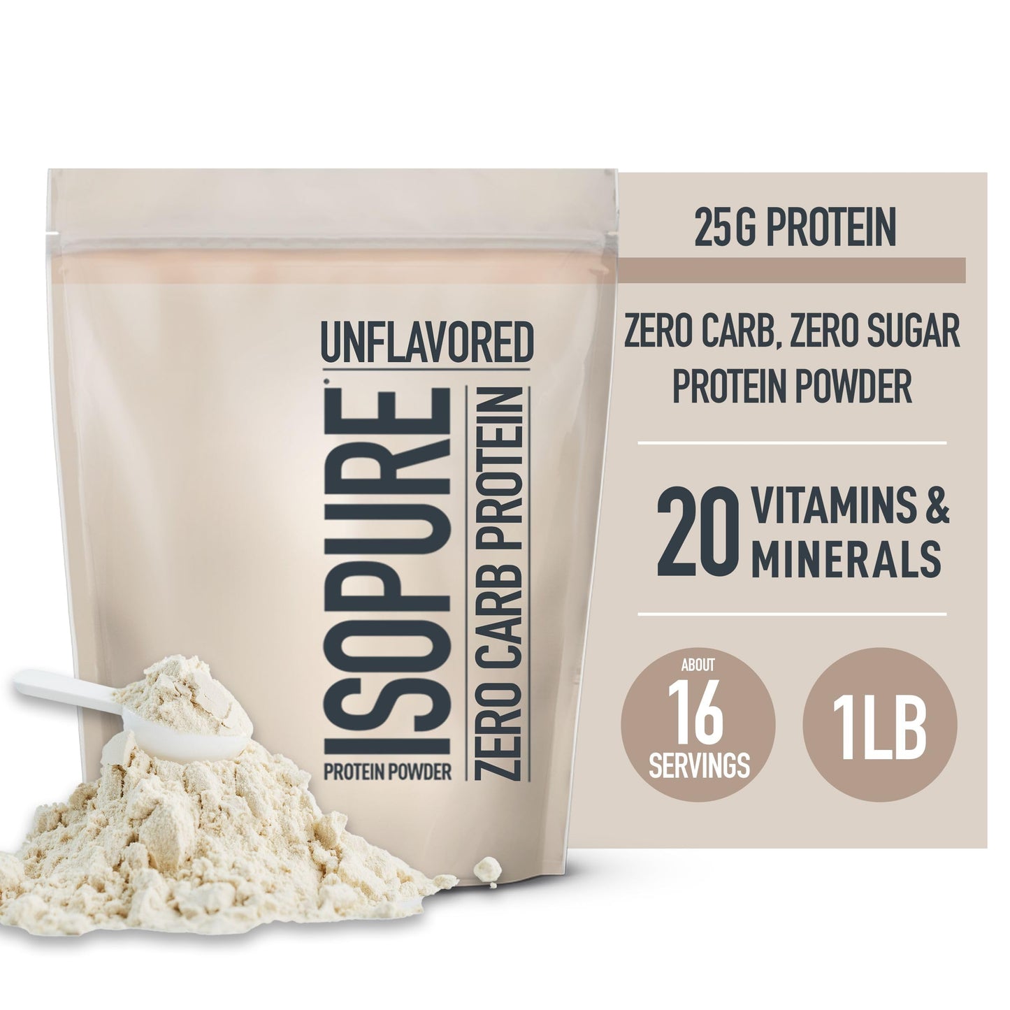 Isopure Unflavored Protein, Whey Isolate, 25g Protein, Zero Carb & Keto Friendly IsopureBuy Supplements Australia