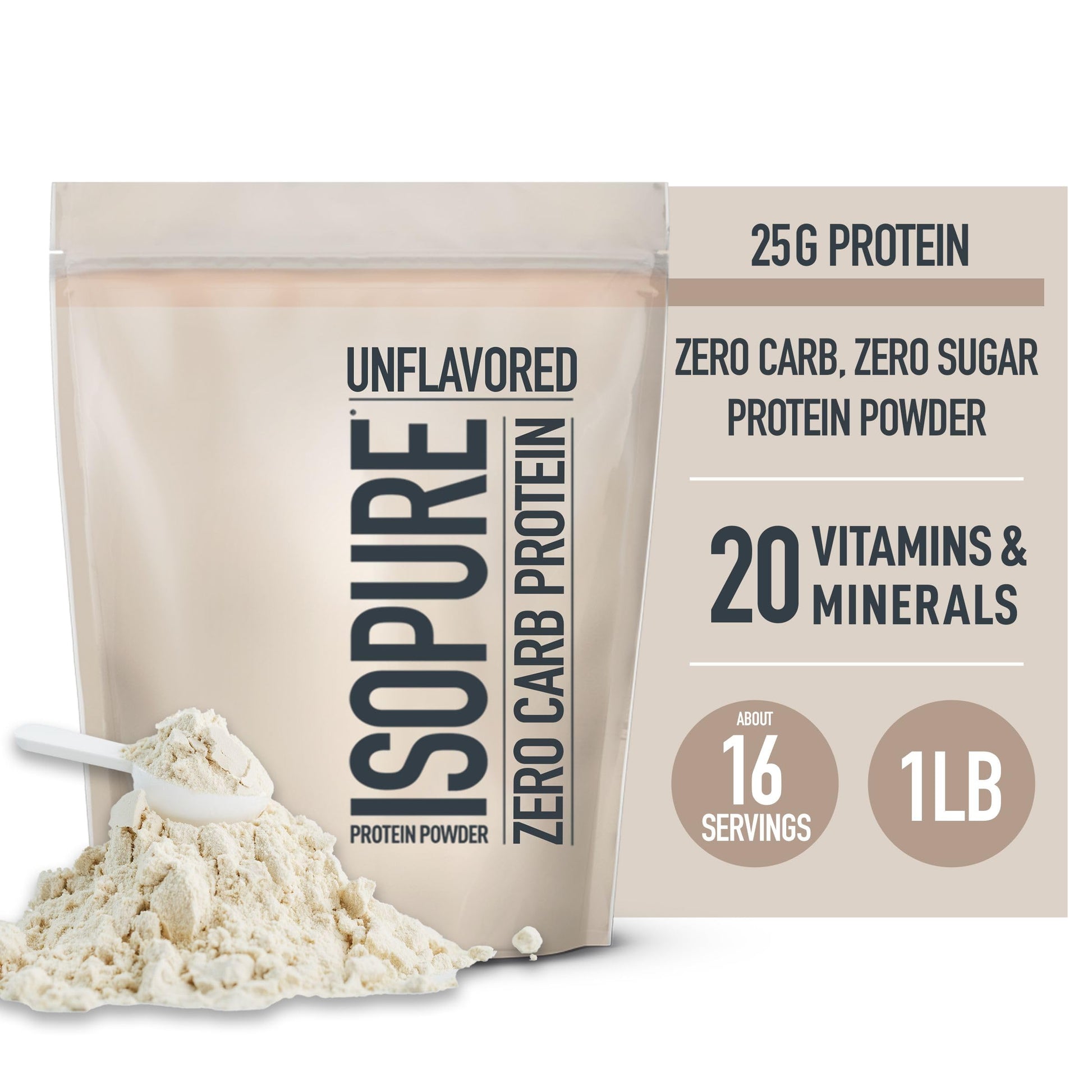 Isopure Unflavored Protein, Whey Isolate, 25g Protein, Zero Carb & Keto Friendly IsopureBuy Supplements Australia