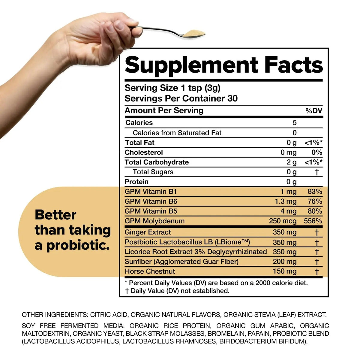 Complement Gut Nurture Prebiotic + Postbiotic Superfood Powder for Leaky Gut Repair, Probiotics for Digestive Health - Ginger Root - 30 Servings ComplementBuy Supplements Australia