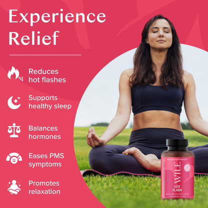 WILE Menopause and Perimenopause Supplements for Women - Hot Flashes and Night Sweats Relief with Kudzu Root - Premenopause Support for Stress, Hot Flash, Hormone Balance & Restful Sleep, 30 Servings WILEBuy Supplements Australia