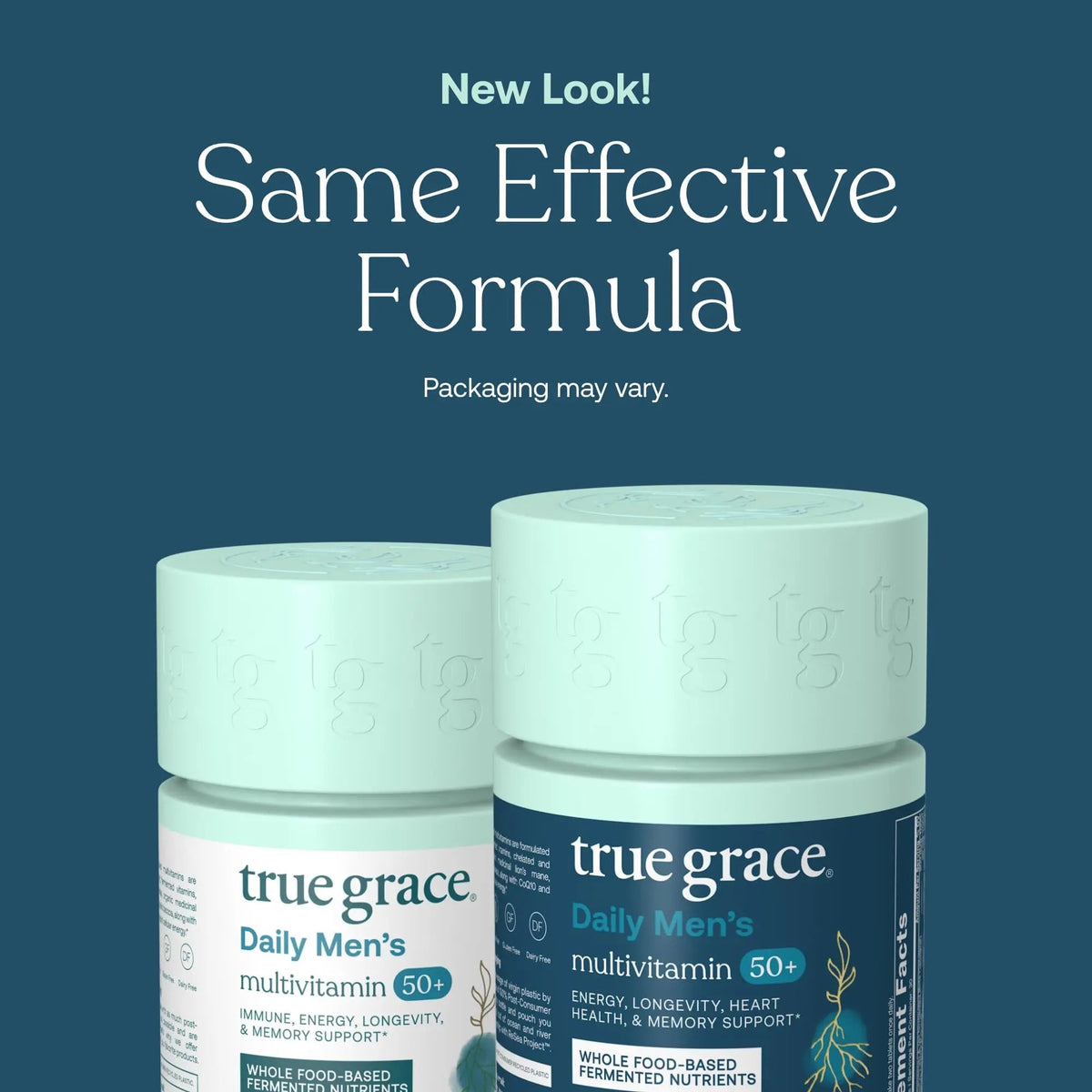 True Grace Daily Men’s Multivitamin 50+ - 60 Easy-to-Swallow Tablets - Immune, Energy, Longevity & Memory Support True Grace