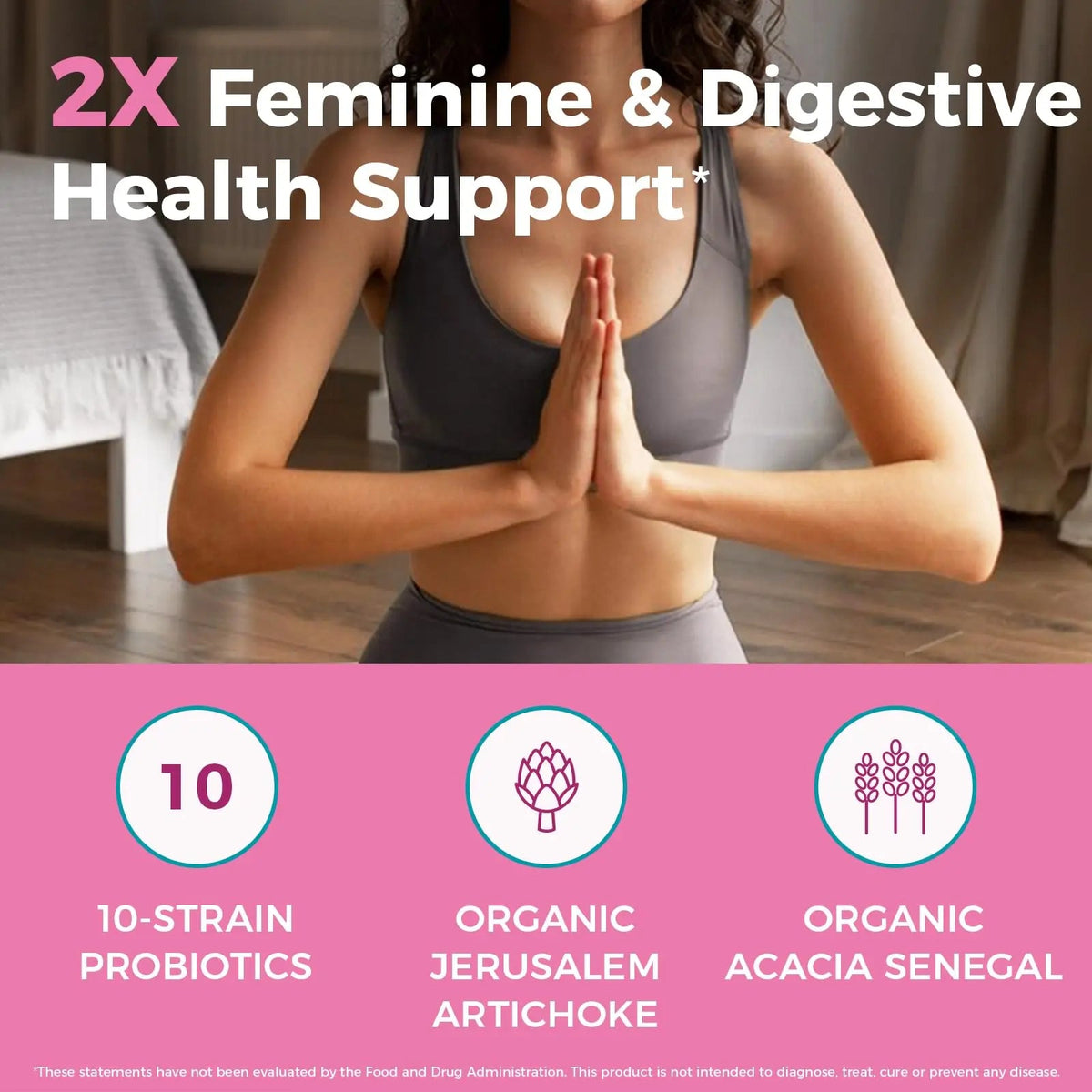NewRhythm Women's Probiotics, Organic Prebiotics, 70 Billion CFU 10 Strains, Vaginal Probiotics for Urinary & Digestive Health, 30 Vegan Capsules, No Bloating NewRhythm buy supplements Au