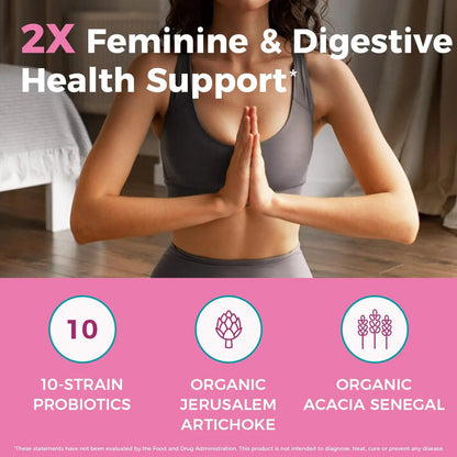 NewRhythm Women's Probiotics, Organic Prebiotics, 70 Billion CFU 10 Strains, Vaginal Probiotics for Urinary & Digestive Health, 30 Vegan Capsules, No Bloating NewRhythm buy supplements Au