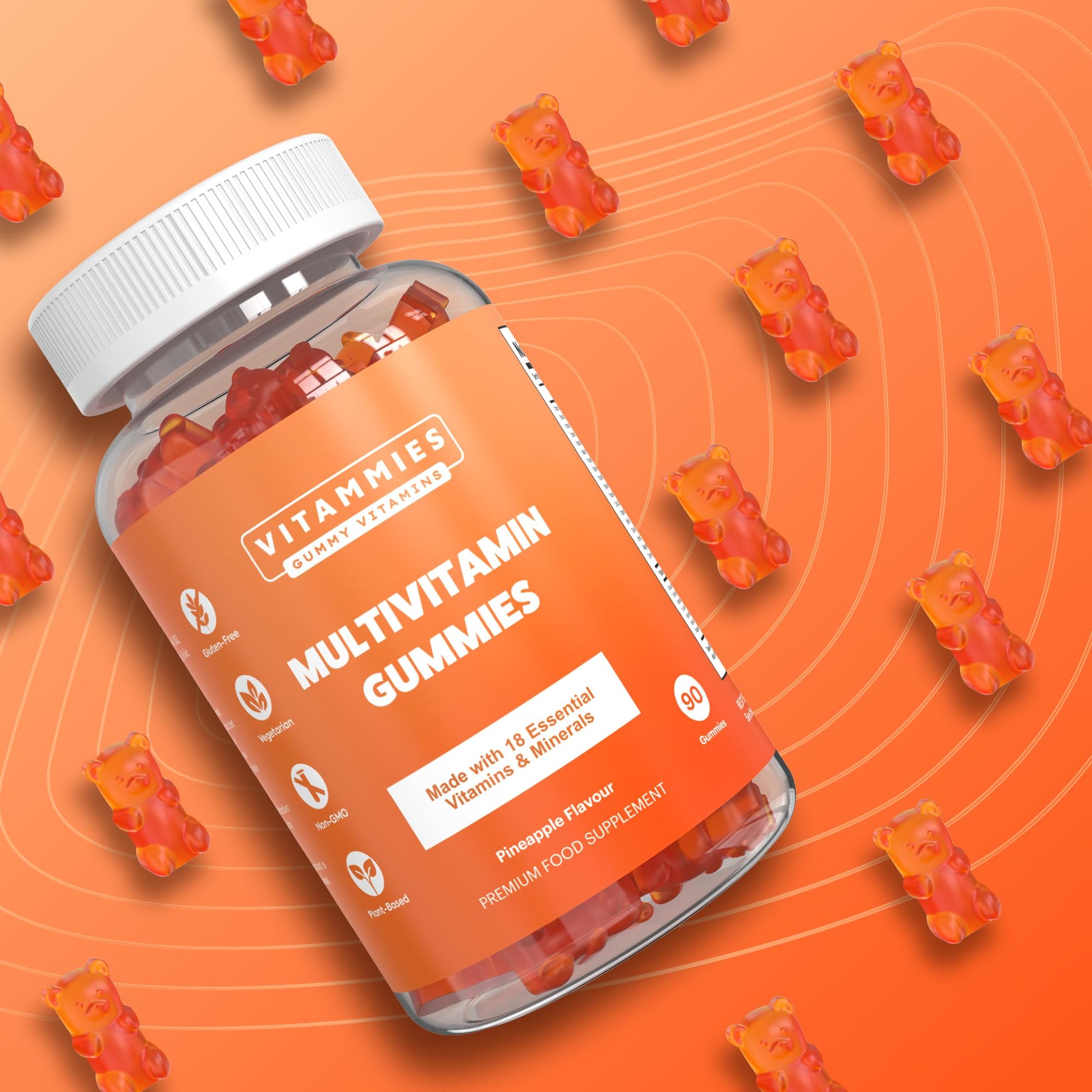 Multivitamin Gummies for Women & Men - 3 Months Supply - 18 Multivitamins & Minerals VitammiesBuy Supplements Australia