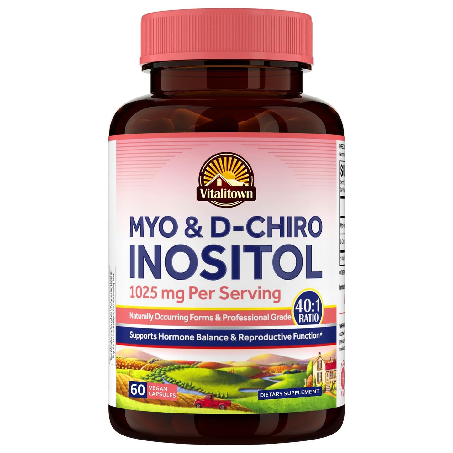 Vitalitown Inositol Supplement for Women, Myo-Inositol & D-Chiro Inositol, Ideal 40:1 Ratio, Hormone Balance & Healthy Ovarian Support for Women, Vitamin B8, Vegan, 60 Capsules, No Gluten VitalitownBuy Supplements Australia