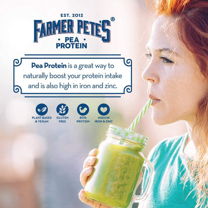 Farmer Pete's Pea Protein Powder 1kg - Dairy Free, Gluten Free, Natural Plant Based Vegan Protein Powder Isolate (1kg) Farmer Pete'sBuy Supplements Australia