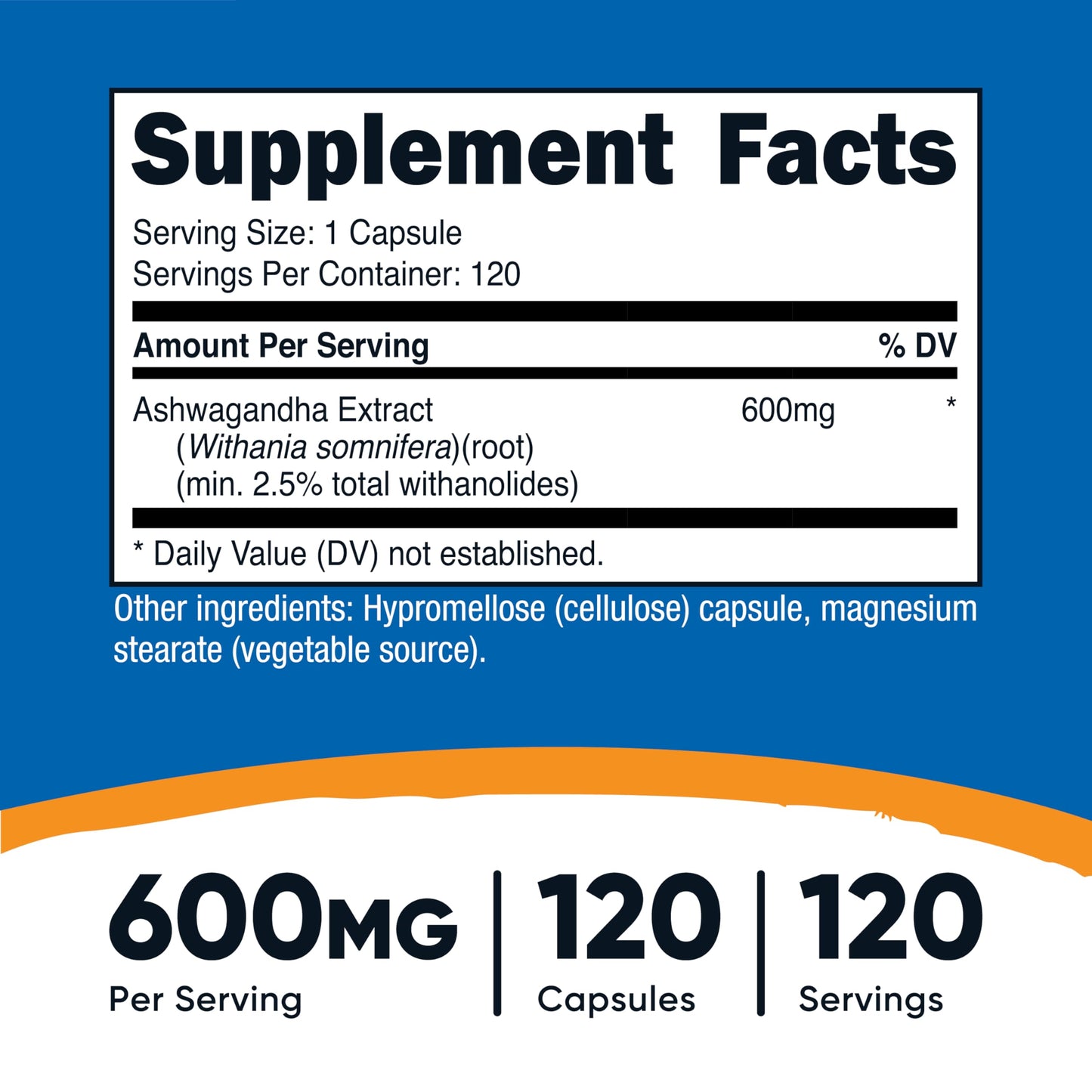 Nutricost Ashwagandha Herbal Supplement 600mg, 120 Capsules - Vegetarian, Non-GMO, Gluten Free, Ashwagandha Root NutricostBuy Supplements Australia