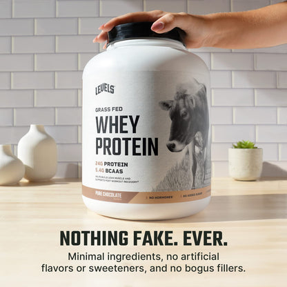 Levels Grass Fed 100% Whey Protein, No Hormones, Pure Chocolate, 5LB Levels NutritionBuy Supplements Australia
