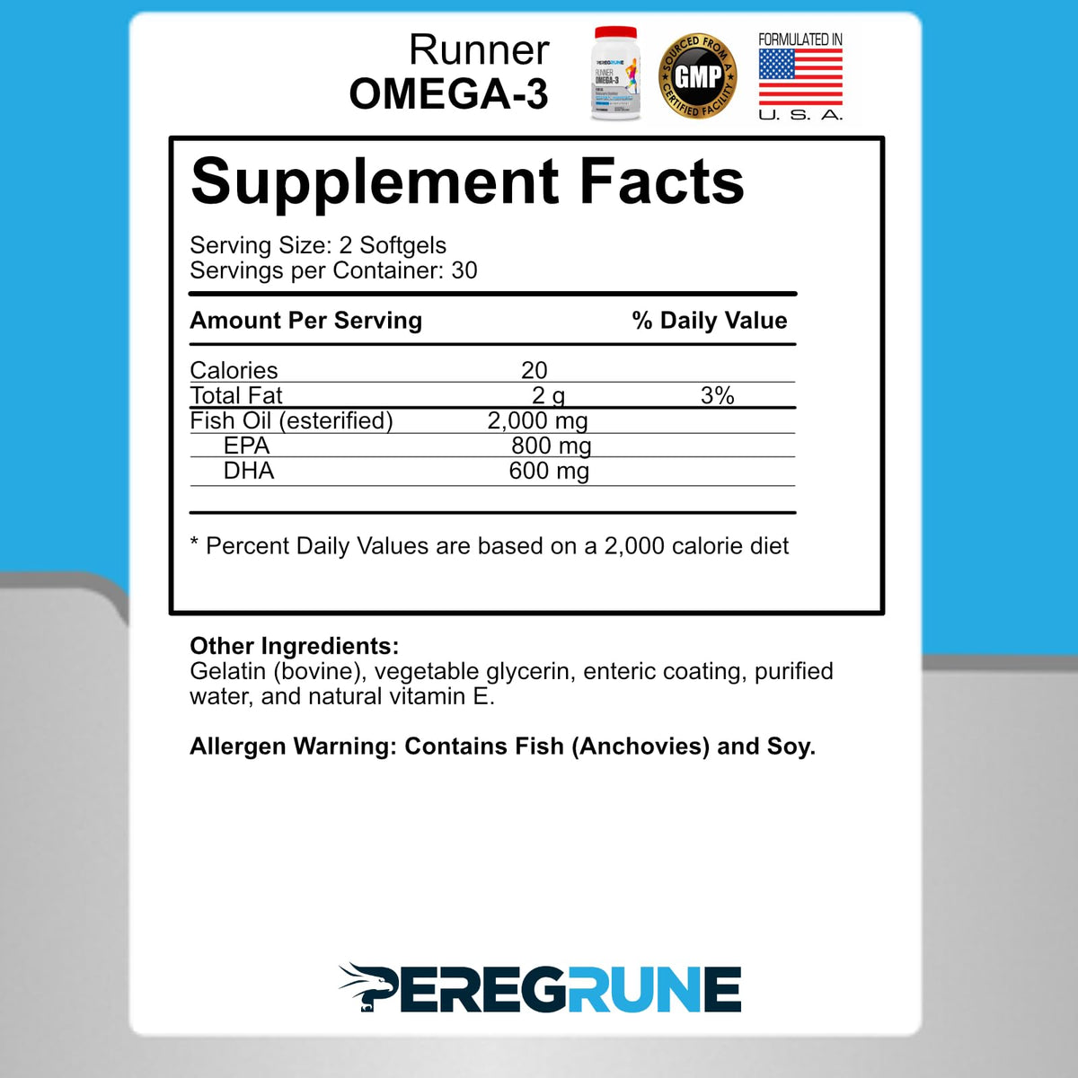 PEREGRUNE Runner Multivitamin & Omega 3 Bundle (1 Month Supply) | Antioxidants for Health & Recovery | Vitamin B Complex for Endurance, Energy, VO2 Max | Joints & Heart: 1,000mg Fish Oil PEREGRUNEBuy Supplements Australia