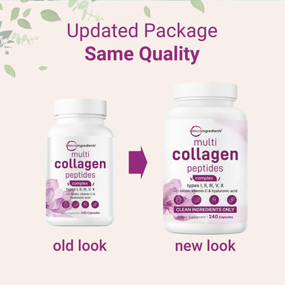 Micro Ingredients 2 Pack Multi Collagen Pills for Women & Men, 480 Capsules | Type I, II, III, V, X | Hydrolyzed Protein Peptides with Biotin, Hyaluronic Acid, & Vitamin C | Keto & Paleo Friendly Micro Ingredients buy supplements Au