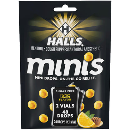 Halls Minis Honey Lemon Flavor Sugar Free Cough Drops, 48 Drops HALLS buy supplements Au