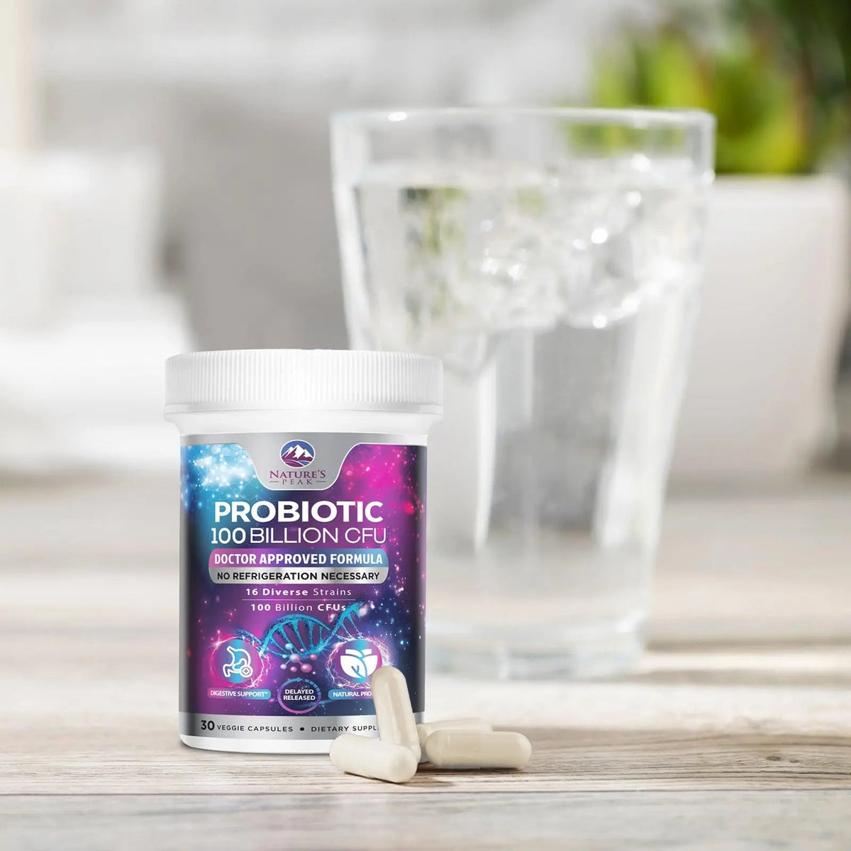 Probiotics 100 Billion CFU - 16 Premium Strains + Prebiotics - Best Probiotics for Women & Men - Supports Immune, Digestive & Gut Health, Supports Occasional Constipation, Gas & Bloating - 30 Capsules Nature's Peak buy supplements Au