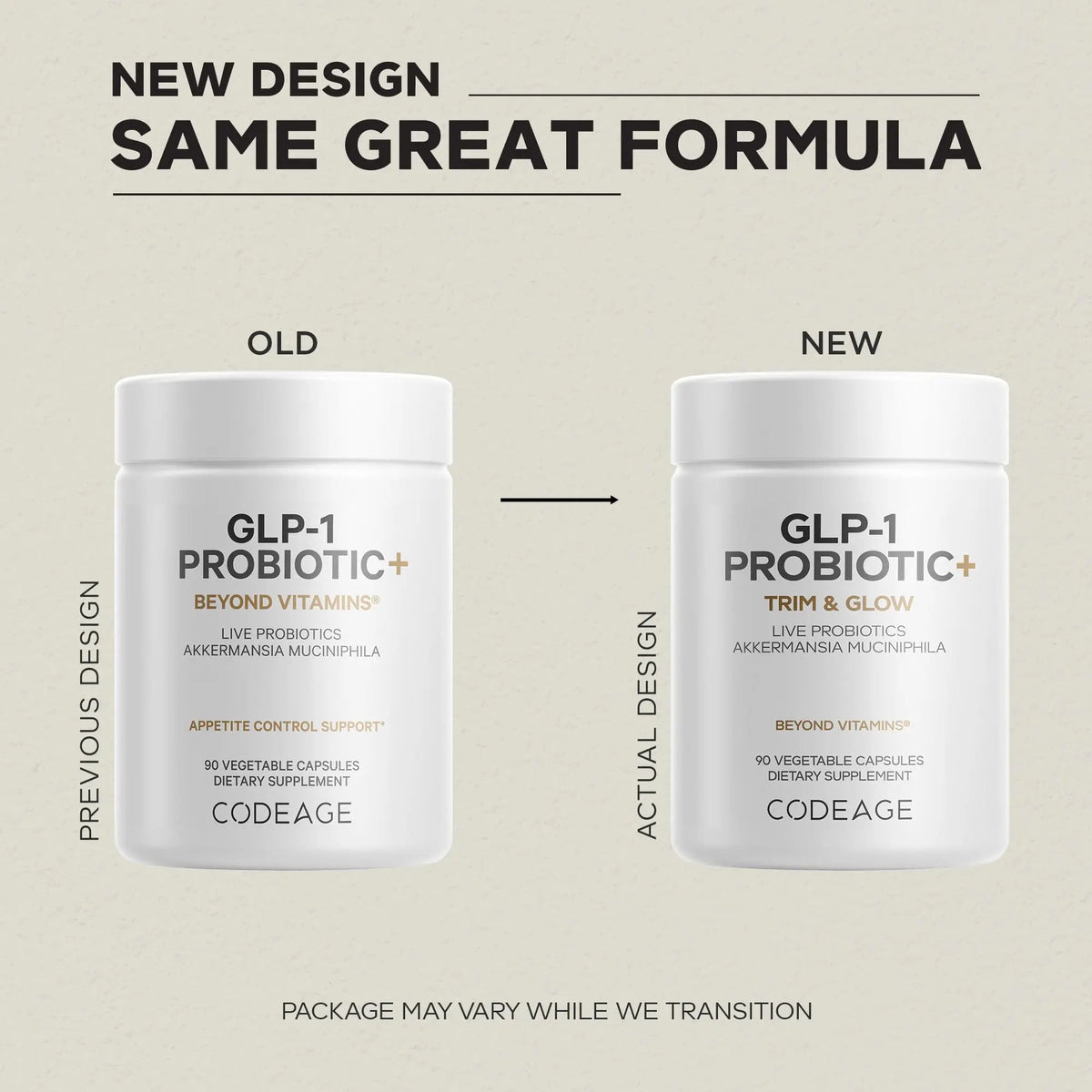 Codeage GLP-1 Probiotic+ - Live Probiotics Akkermansia, Clostridium, Bifidobacterium, Chicory Inulin Probiotic, Prebiotics & Postbiotics Supplement - 500 Million AFU, 3-Month Supply - 90 Capsules CodeageBuy Supplements Australia