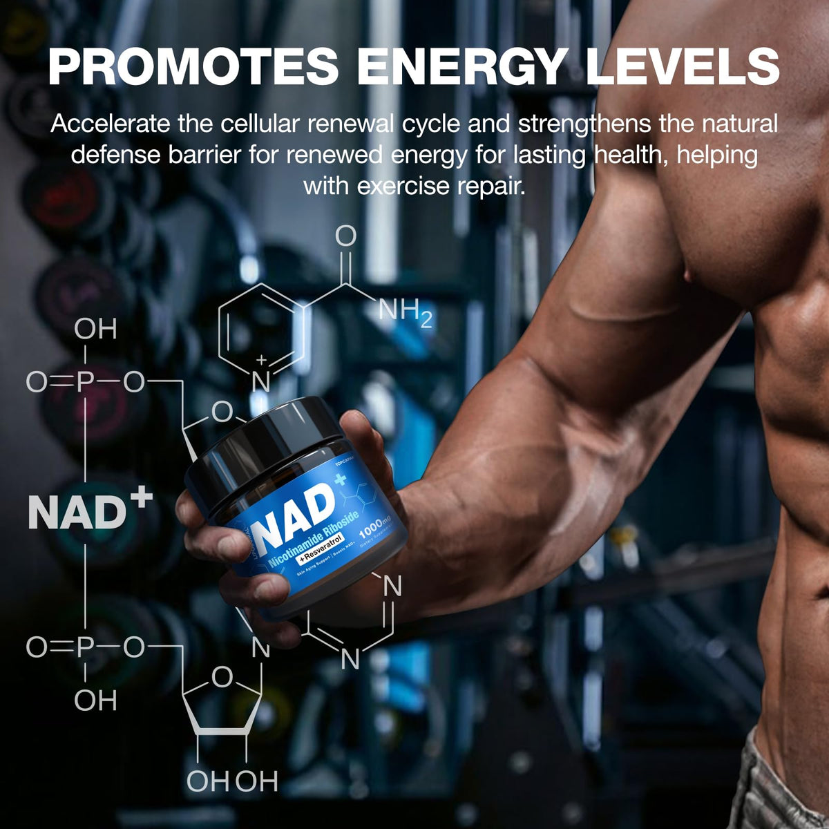 TOPCAPAK NAD+ Supplement - NAD Nicotinamide Riboside Resveratrol, Liposomal NAD+ Supplement 1000mg for for Women & Men - Healthy Aging, Brain and Cellular Energy, Non-GMO, 80 Capsules TOPCAPAKBuy Supplements Australia