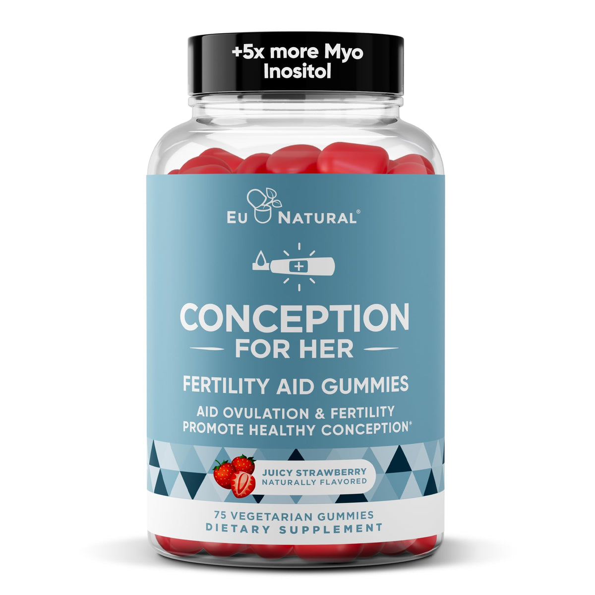 Conception for Her Fertility Gummies - Fertility Supplements for Women with Myo Inositol, Folate & more Essential Nutrients - Delicious Juicy Strawberry Hormone Balance Vitamins, 75 ct Pectin Gummies Eu NaturalBuy Supplements Australia