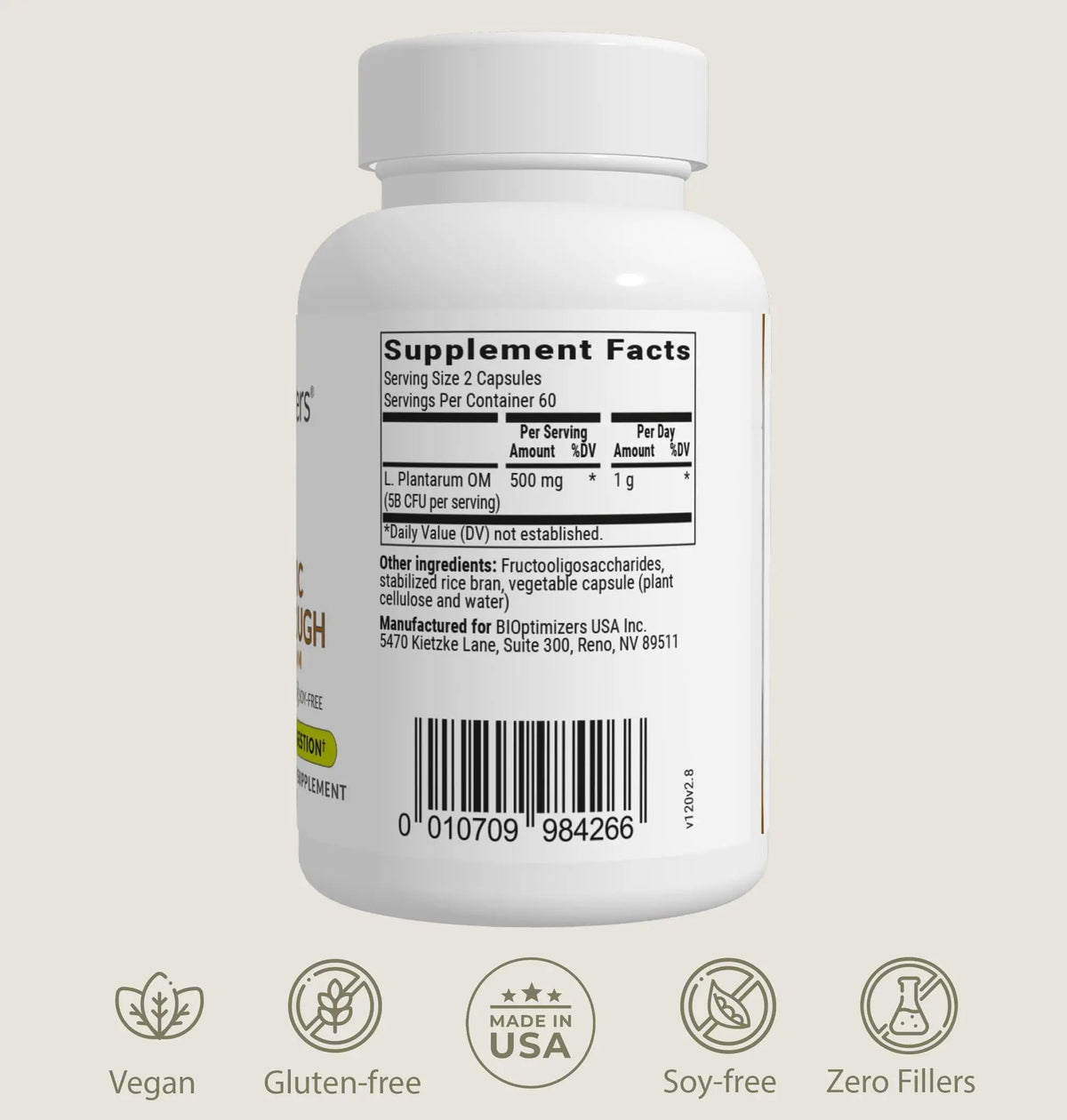 BIOptimizers Probiotic Breakthrough – Lactobacillus Plantarum OM Probiotics & Prebiotics Health Supplement for Gut, Digestive & Immune Support Probiotics for Women Men Elderly– 30 Vegan Capsules BIOptimizersBuy Supplements Australia