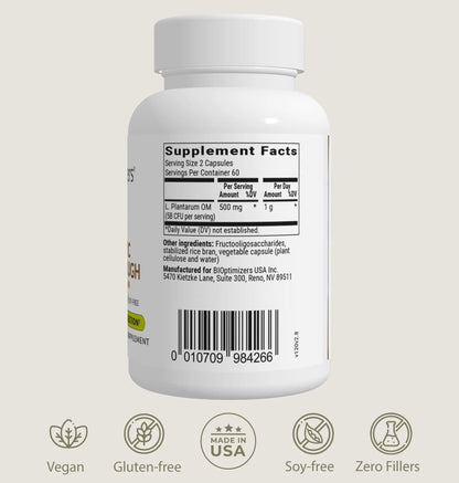 BIOptimizers Probiotic Breakthrough – Lactobacillus Plantarum OM Probiotics & Prebiotics Health Supplement for Gut, Digestive & Immune Support Probiotics for Women Men Elderly– 30 Vegan Capsules BIOptimizersBuy Supplements Australia