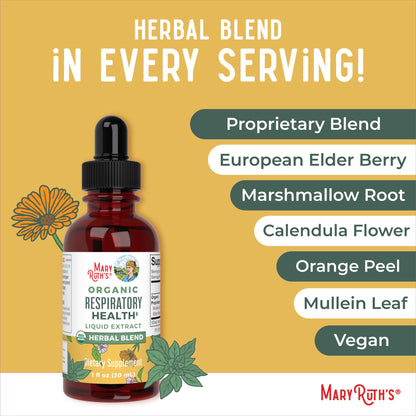 MaryRuth Organics USDA Organic Respiratory Health Liquid Drops with Mullein Leaf | Marshmallow Root & Elderberry | Mullein Drops for Lungs Herbal Blend | Immune Support Supplement | Vegan | 1 Fl Oz MARYRUTH'SBuy Supplements Australia