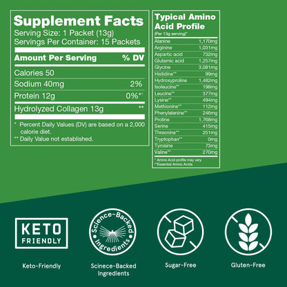 Bulletproof Unflavored Collagen Peptides Powder Packets, Pack of 15, Grass-Fed Collagen BulletproofBuy Supplements Australia